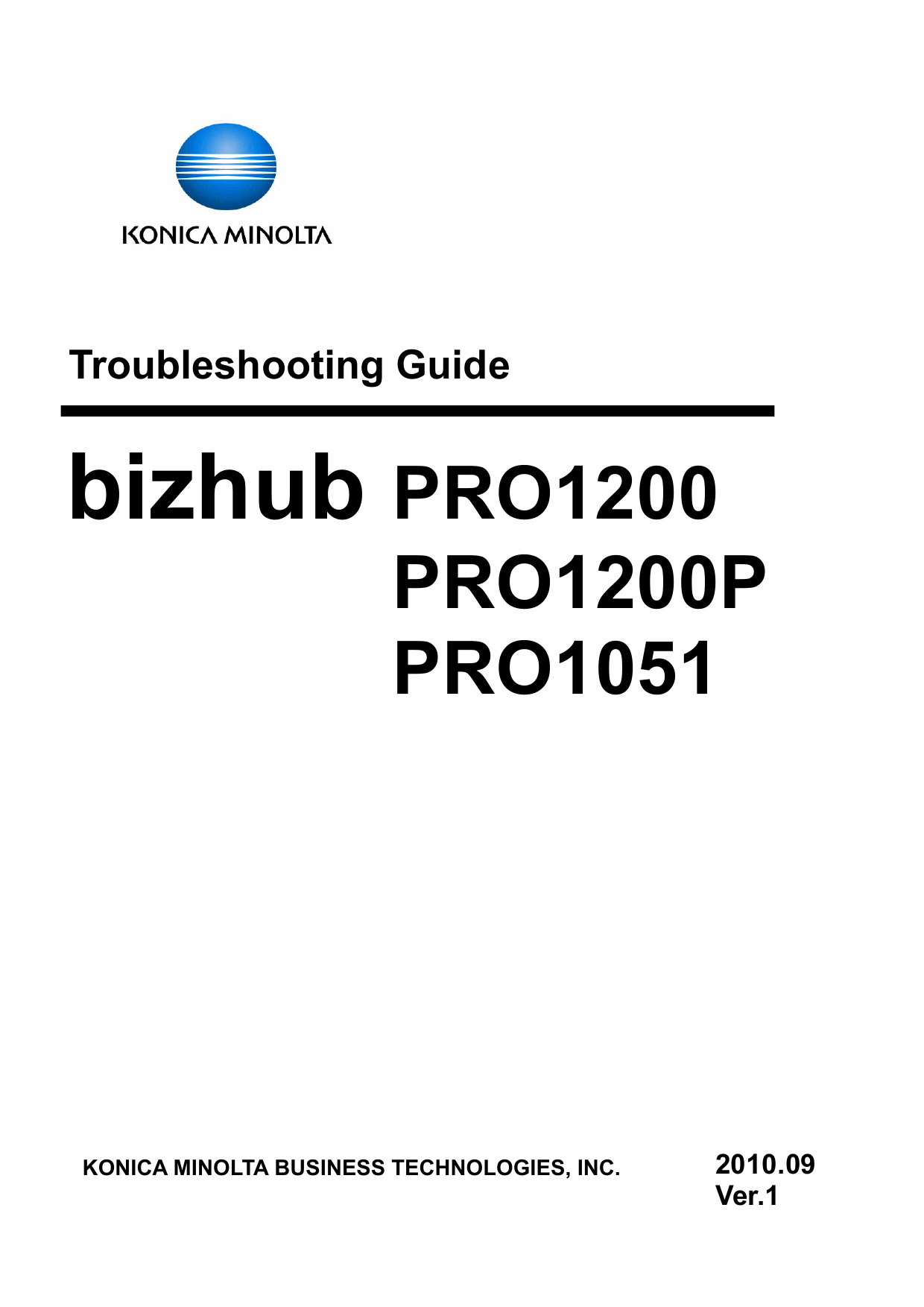 Konica-Minolta bizhub-PRO 1051 1200 1200P Troubleshooting Service Manual-1